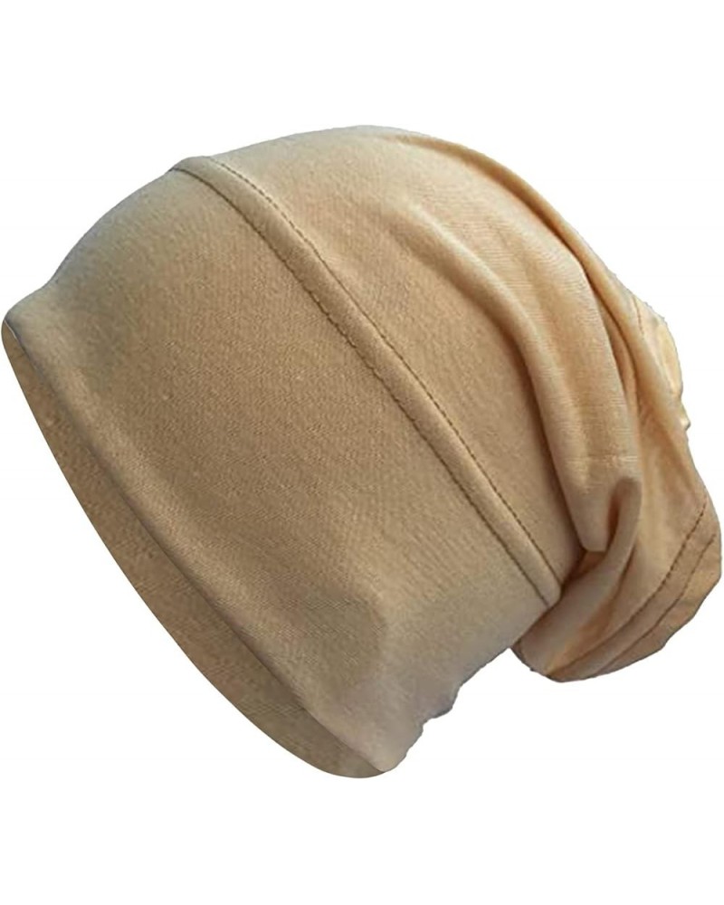 Beanie Hat for Men Women Scarf Hat Stretchable Under Women Fashion Bonnet Hijab Cap Baseball Caps B $6.49 Rain Hats