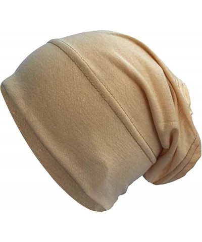 Beanie Hat for Men Women Scarf Hat Stretchable Under Women Fashion Bonnet Hijab Cap Baseball Caps B $6.49 Rain Hats