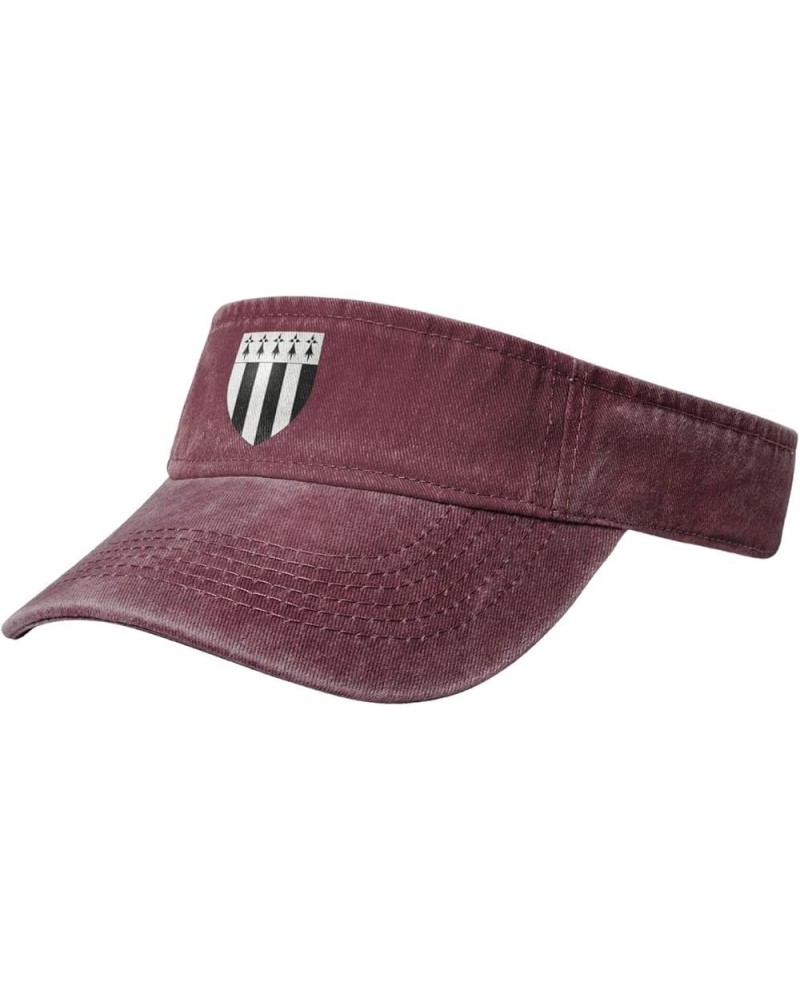 Blason Ville Fr Rennes (Ille-Et-Vilaine) Sun Visor Hats for Women Men Adjustable Sports Sun Hats Golf Cap Red $11.83 Sun Hats