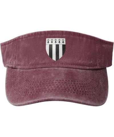 Blason Ville Fr Rennes (Ille-Et-Vilaine) Sun Visor Hats for Women Men Adjustable Sports Sun Hats Golf Cap Red $11.83 Sun Hats