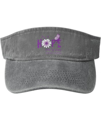 Hope for A Cure Alzheimer's Awareness Flower Sport Sun Visor Hat Cotton Ball Caps Empty Top Baseball Sun Caps for Men Women G...