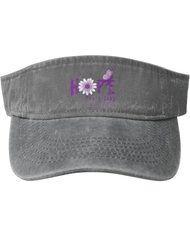 Hope for A Cure Alzheimer's Awareness Flower Sport Sun Visor Hat Cotton Ball Caps Empty Top Baseball Sun Caps for Men Women G...