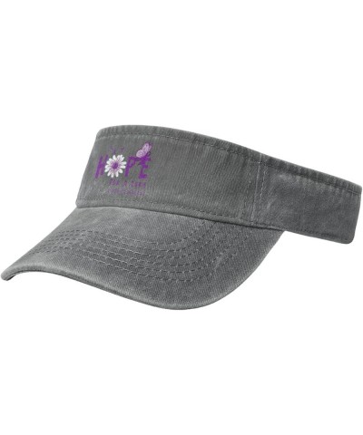 Hope for A Cure Alzheimer's Awareness Flower Sport Sun Visor Hat Cotton Ball Caps Empty Top Baseball Sun Caps for Men Women G...