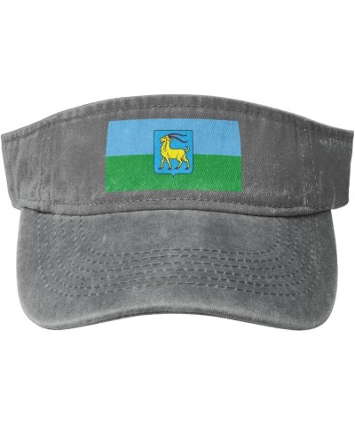 Zastava Istarske županije Sun Visor Hats for Women Men Adjustable Sports Sun Hats Cotton Golf Cap Gray $14.08 Sun Hats