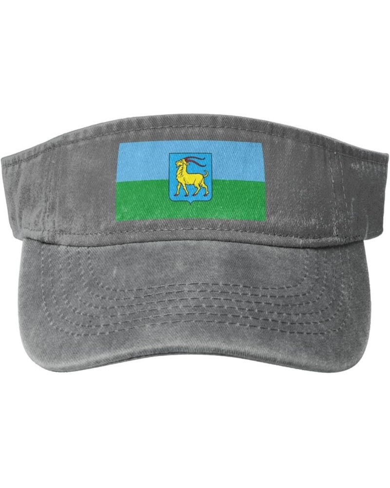 Zastava Istarske županije Sun Visor Hats for Women Men Adjustable Sports Sun Hats Cotton Golf Cap Gray $14.08 Sun Hats