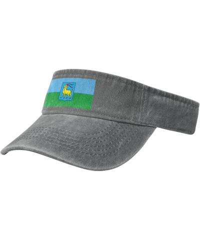 Zastava Istarske županije Sun Visor Hats for Women Men Adjustable Sports Sun Hats Cotton Golf Cap Gray $14.08 Sun Hats