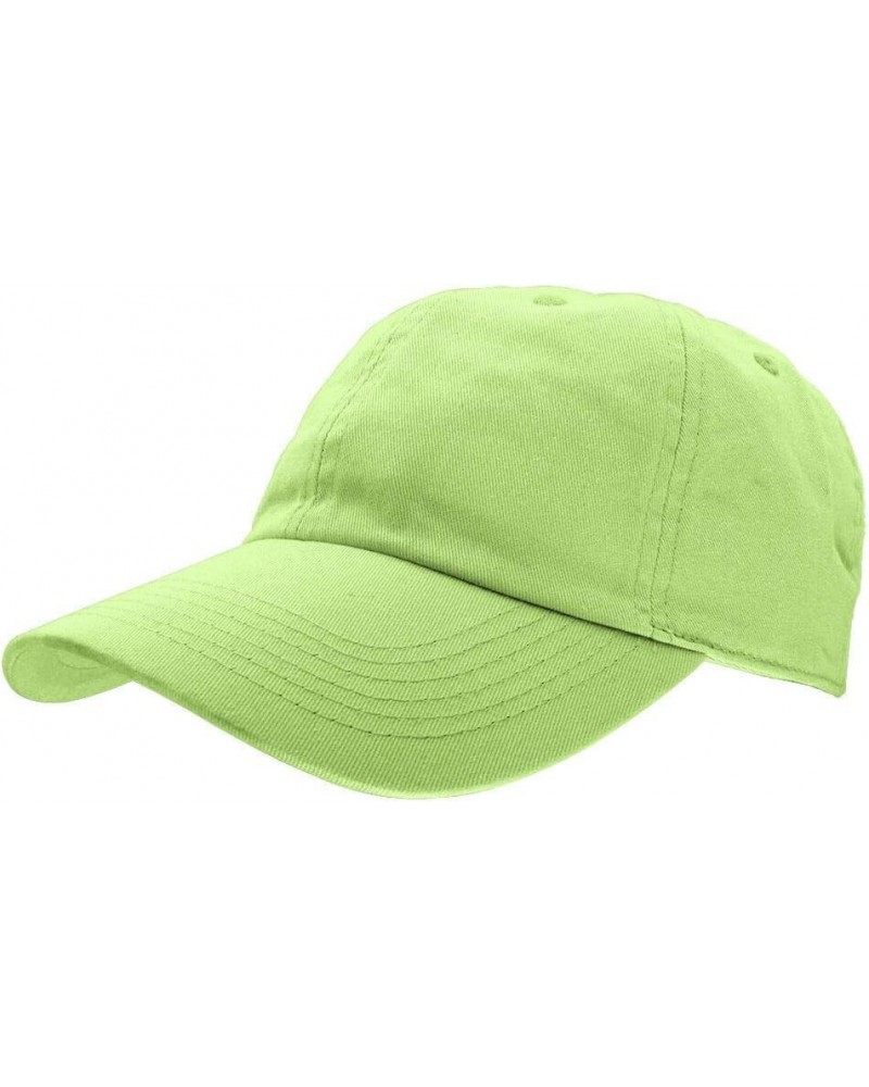 Men Women Unisex Plain Cotton Baseball Cap Washed Adjustable Polo Style Lime Green $12.31 Baseball Caps