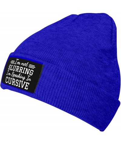 I'm Not Slurring My Words I'm Speaking in Cursive Beanie for Mens Women Winter Warm Hat Knitted Cuffed Skull Cap Black Blue $...