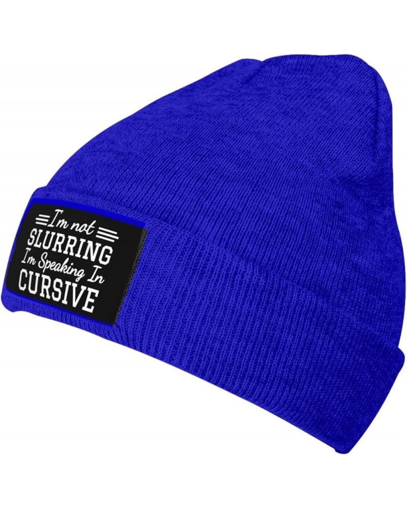 I'm Not Slurring My Words I'm Speaking in Cursive Beanie for Mens Women Winter Warm Hat Knitted Cuffed Skull Cap Black Blue $...