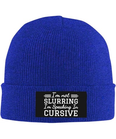 I'm Not Slurring My Words I'm Speaking in Cursive Beanie for Mens Women Winter Warm Hat Knitted Cuffed Skull Cap Black Blue $...