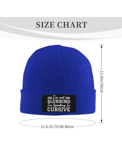 I'm Not Slurring My Words I'm Speaking in Cursive Beanie for Mens Women Winter Warm Hat Knitted Cuffed Skull Cap Black Blue $...