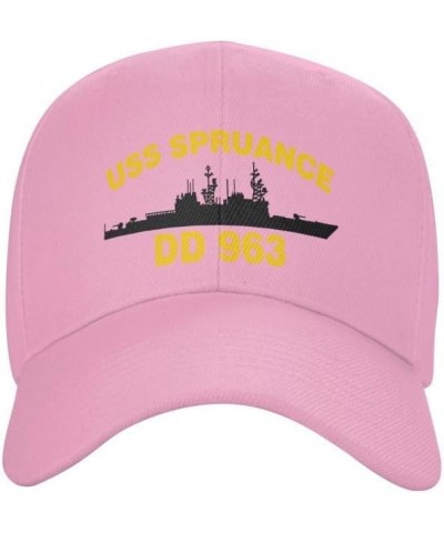 USS Spruance DD 963 Flag-Baseball Caps Denim Hats Cowboy Knit hat Fisherman's hat Pink $14.56 Baseball Caps