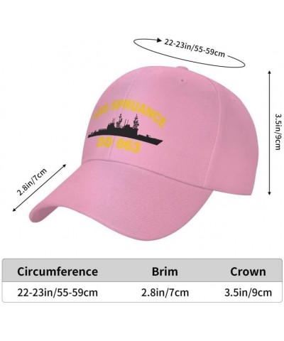 USS Spruance DD 963 Flag-Baseball Caps Denim Hats Cowboy Knit hat Fisherman's hat Pink $14.56 Baseball Caps