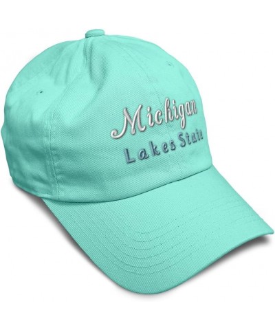 Soft Baseball Cap Michigan Lake State Cotton Dad Hats for Men & Women Mint $12.18 Baseball Caps