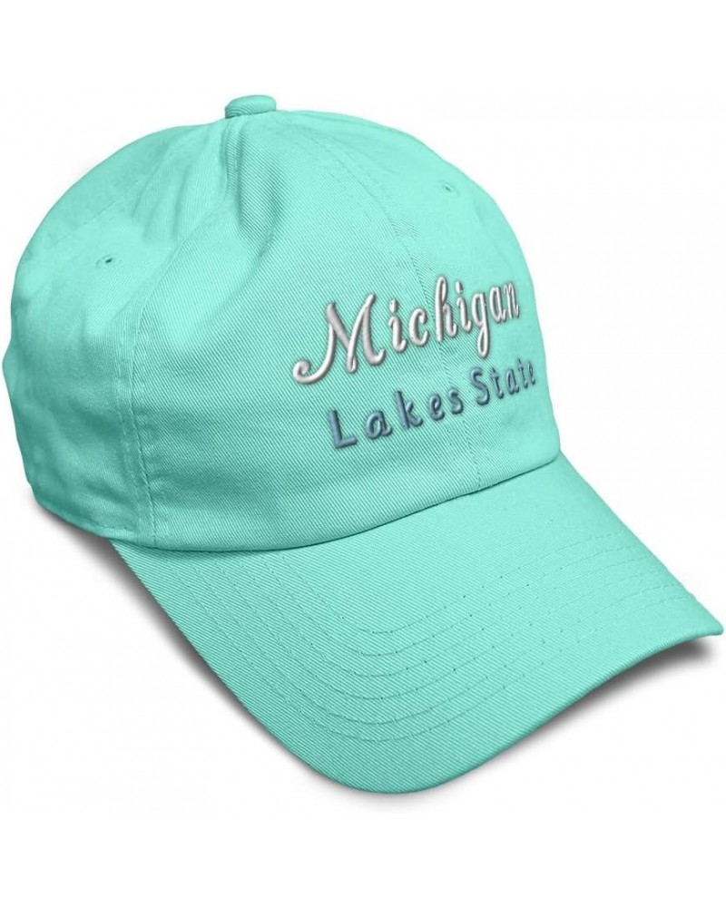 Soft Baseball Cap Michigan Lake State Cotton Dad Hats for Men & Women Mint $12.18 Baseball Caps