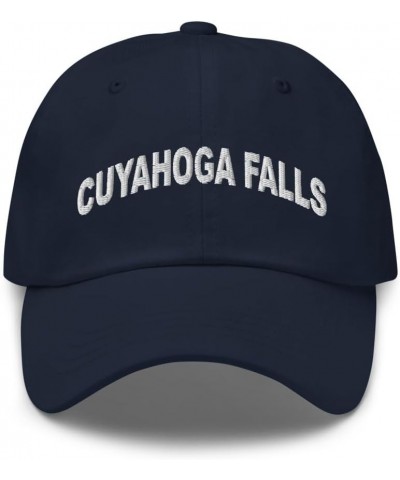 Cuyahoga Falls Ohio Hat Cuyahoga Falls OH Cap Embroidered Dad Hat Adjustable Strap Closure Unisex Navy $19.60 Baseball Caps