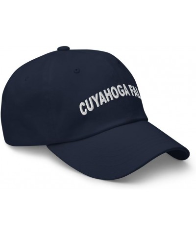 Cuyahoga Falls Ohio Hat Cuyahoga Falls OH Cap Embroidered Dad Hat Adjustable Strap Closure Unisex Navy $19.60 Baseball Caps