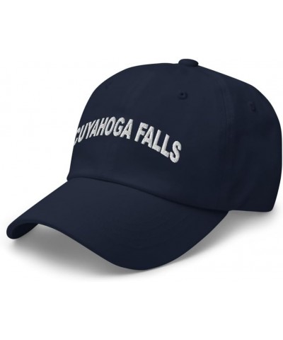 Cuyahoga Falls Ohio Hat Cuyahoga Falls OH Cap Embroidered Dad Hat Adjustable Strap Closure Unisex Navy $19.60 Baseball Caps