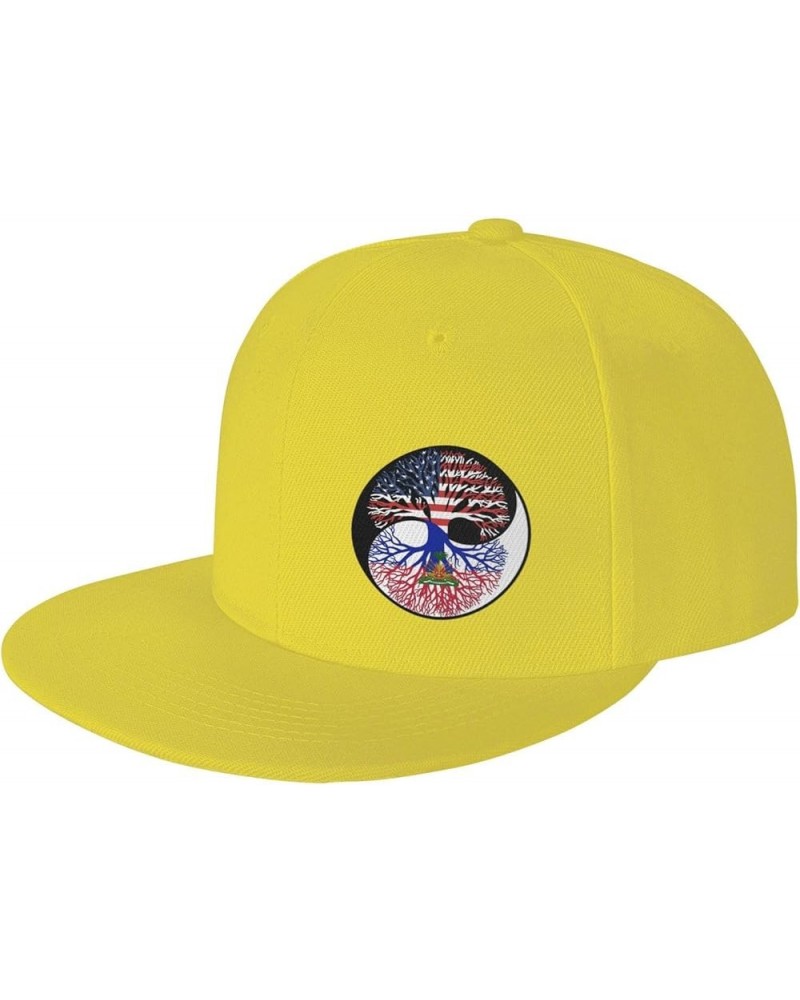 Snapback Baseball Cap Yin Yang Tree Haiti Flag Hat Yellow $9.65 Baseball Caps