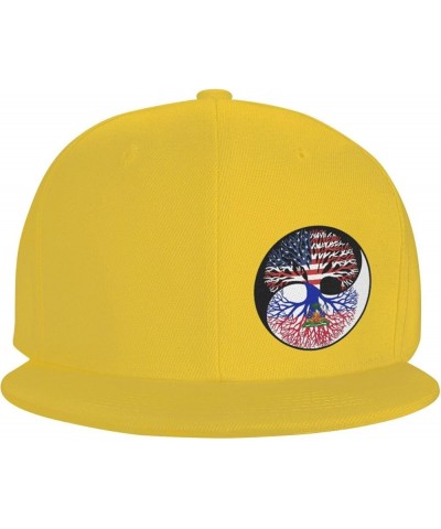 Snapback Baseball Cap Yin Yang Tree Haiti Flag Hat Yellow $9.65 Baseball Caps