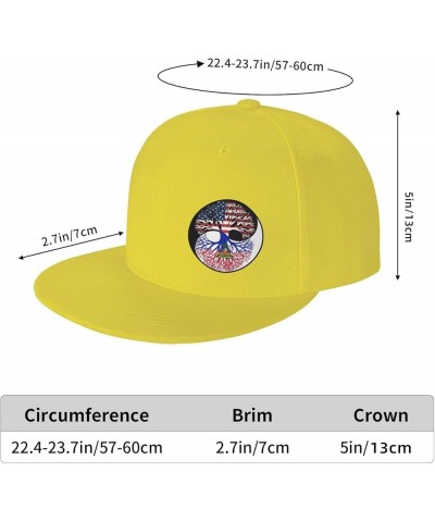 Snapback Baseball Cap Yin Yang Tree Haiti Flag Hat Yellow $9.65 Baseball Caps