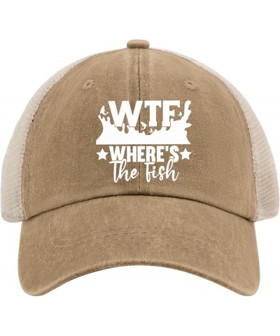 Cowboy hat Men WTF Where's The Fish Womens Trucker hat Women Baseball hat Gifts for Daughter Sun Hats Pigment Khaki02 $11.43 ...