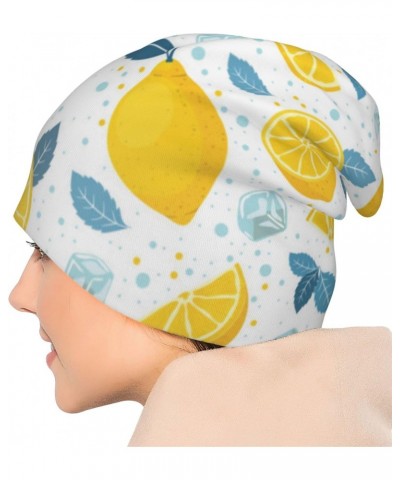 Yellow Fresh Lemons Women's Men's Knit Hat Fashion Beanies Hat Warm Hedging Cap Skull Hat Cancer Chemo Cap $18.26 Skullies & ...