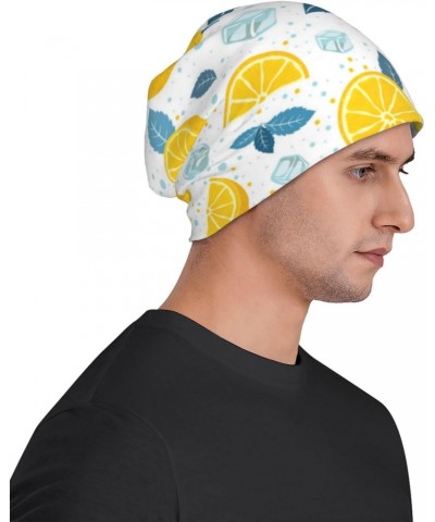 Yellow Fresh Lemons Women's Men's Knit Hat Fashion Beanies Hat Warm Hedging Cap Skull Hat Cancer Chemo Cap $18.26 Skullies & ...