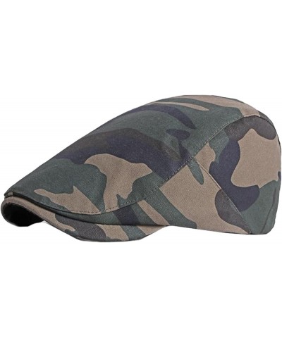 Mens Flat Cap Newsboy Hats Camouflage Cotton Painter Hats for Men Comfort Ivy Visor Fishing Hats Gatsby Cap Gray $13.15 Newsb...