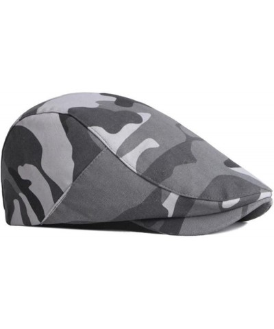 Mens Flat Cap Newsboy Hats Camouflage Cotton Painter Hats for Men Comfort Ivy Visor Fishing Hats Gatsby Cap Gray $13.15 Newsb...