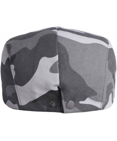 Mens Flat Cap Newsboy Hats Camouflage Cotton Painter Hats for Men Comfort Ivy Visor Fishing Hats Gatsby Cap Gray $13.15 Newsb...