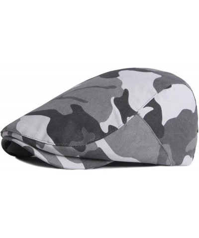 Mens Flat Cap Newsboy Hats Camouflage Cotton Painter Hats for Men Comfort Ivy Visor Fishing Hats Gatsby Cap Gray $13.15 Newsb...