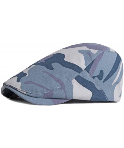 Mens Flat Cap Newsboy Hats Camouflage Cotton Painter Hats for Men Comfort Ivy Visor Fishing Hats Gatsby Cap Gray $13.15 Newsb...