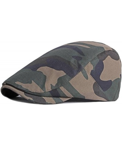 Mens Flat Cap Newsboy Hats Camouflage Cotton Painter Hats for Men Comfort Ivy Visor Fishing Hats Gatsby Cap Gray $13.15 Newsb...