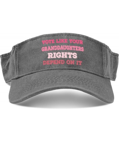 Vote Like Your Granddaughters Rights Depend On It Caps Sun Visor Hat for Teens Sun Visor Sun Light Grey $8.77 Visors