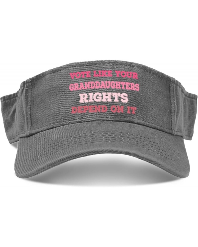 Vote Like Your Granddaughters Rights Depend On It Caps Sun Visor Hat for Teens Sun Visor Sun Light Grey $8.77 Visors