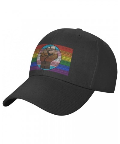 LGBT Gay Trans Pride BLM Fist Flag 1 Classic Duckbill Caps for Stylish Sun Protection Black $13.27 Baseball Caps