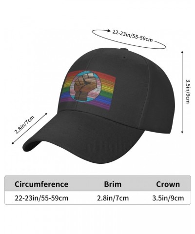 LGBT Gay Trans Pride BLM Fist Flag 1 Classic Duckbill Caps for Stylish Sun Protection Black $13.27 Baseball Caps