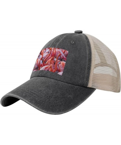 Pumpkin Halloween Print Mesh Beach Hat for Ladies and Men Cowboy Hat Summer Hat Trucker Cap Baseball Cap Flamingo $14.27 Cowb...