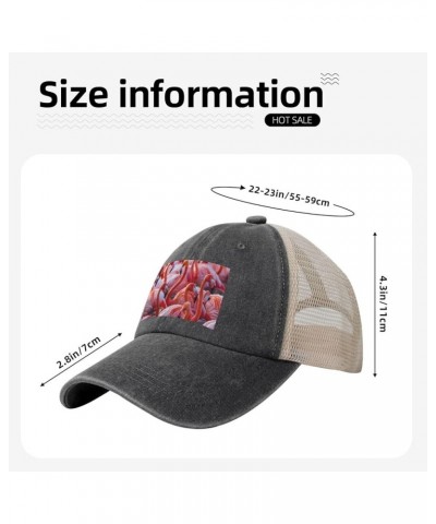 Pumpkin Halloween Print Mesh Beach Hat for Ladies and Men Cowboy Hat Summer Hat Trucker Cap Baseball Cap Flamingo $14.27 Cowb...