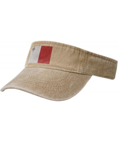 Flag of Malta Sun Visor Hats for Women Men Sun Hat Vintage Golf Hat Adjustable Baseball Cap Natural $12.38 Visors