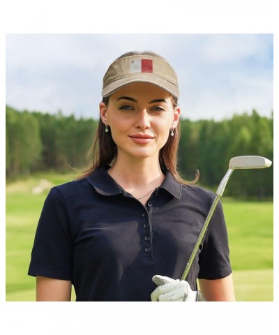 Flag of Malta Sun Visor Hats for Women Men Sun Hat Vintage Golf Hat Adjustable Baseball Cap Natural $12.38 Visors