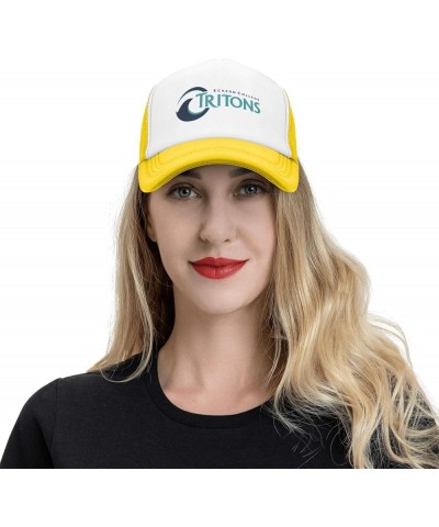 Eckerd College Logo Trucker Hats for Both Men and Women - Mesh Baseball Snapback Hats Yellow $9.24 Baseball Caps