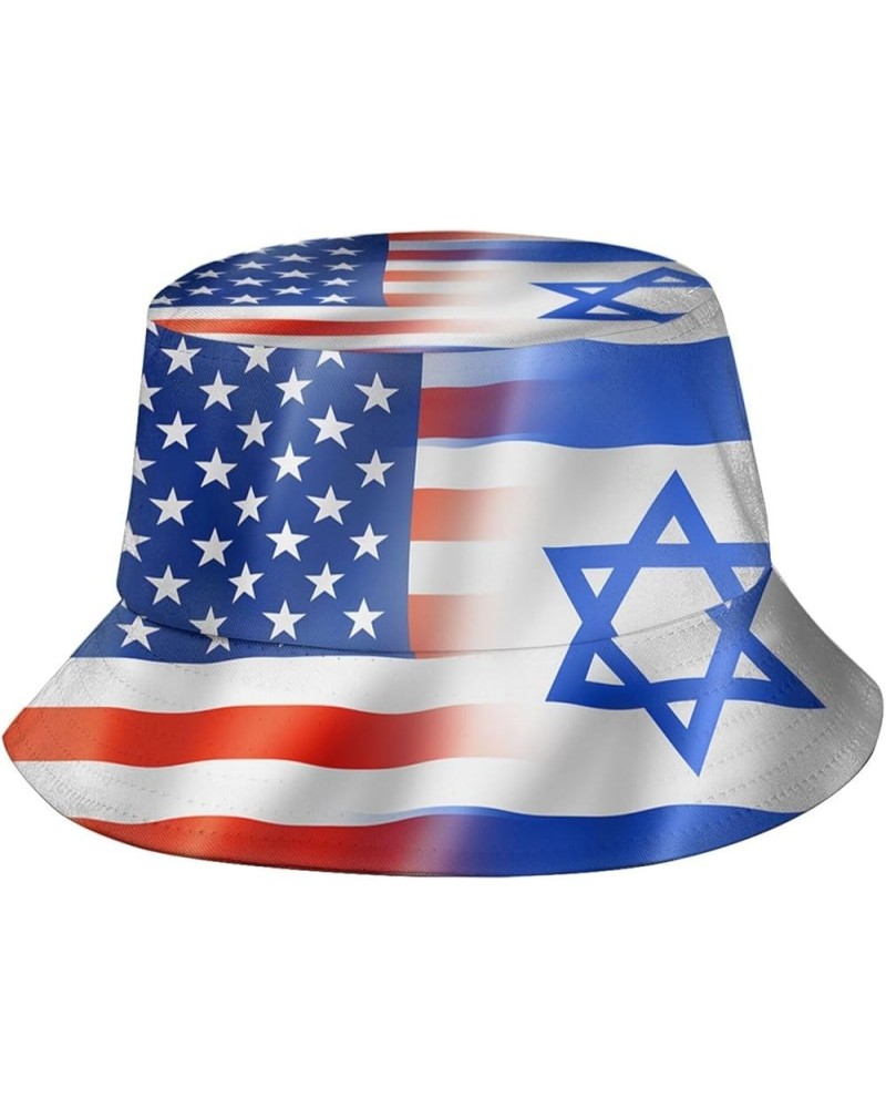 Israel Flag Bucket Hat for Women Men Casual Sun Wide Brim Cap Packable Outdoor Fisherman Hat Israel-8 $9.18 Bucket Hats