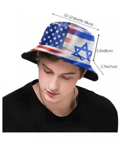 Israel Flag Bucket Hat for Women Men Casual Sun Wide Brim Cap Packable Outdoor Fisherman Hat Israel-8 $9.18 Bucket Hats