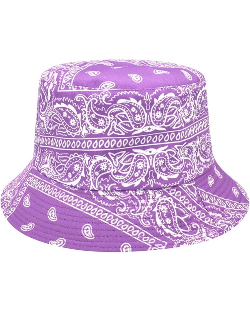 Bucket Hat for Men Women Cute Flower Print Fisherman Hats Reversible Cotton Summer Beach Cap Everyday Headwear Purple-2 $7.79...