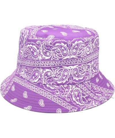 Bucket Hat for Men Women Cute Flower Print Fisherman Hats Reversible Cotton Summer Beach Cap Everyday Headwear Purple-2 $7.79...