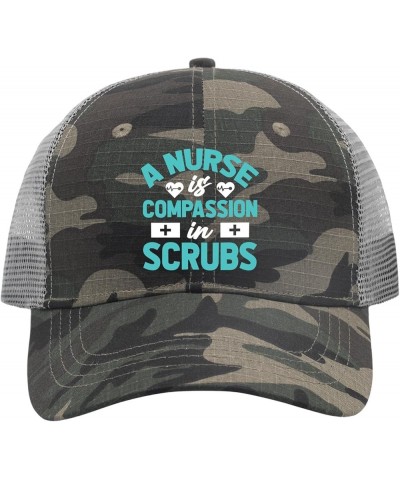 Baseball Hat A Nurse is Compassion in Scrubs Dad Hats for Teen Graphic Mesh Snapbacks for Gifts Camo $12.24 Baseball Caps