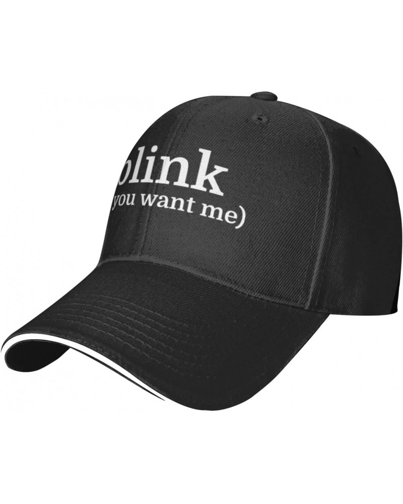 Blink (If You Want Me) Unisex Baseball Cap Vintage Men Women Low Profile Dad Hat Adjustable,Black $11.27 Baseball Caps