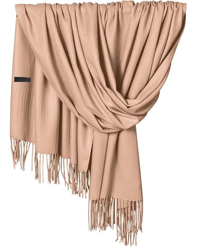 Winter Warm Wraps For Women Pure Cashmere Shawl Wraps Extra Large Thick Soft Pashmina Scarf Solid Color Shawl Khaki-a $7.44 S...